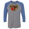 Unisex Triblend Three-Quarter Raglan T-Shirt Thumbnail