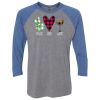 Unisex Triblend Three-Quarter Raglan T-Shirt Thumbnail