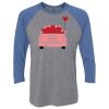 Unisex Triblend Three-Quarter Raglan T-Shirt Thumbnail