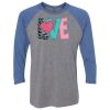 Unisex Triblend Three-Quarter Raglan T-Shirt Thumbnail