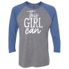 Unisex Triblend Three-Quarter Raglan T-Shirt Thumbnail