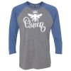 Unisex Triblend Three-Quarter Raglan T-Shirt Thumbnail