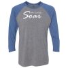 Unisex Triblend Three-Quarter Raglan T-Shirt Thumbnail