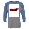 Unisex Triblend Three-Quarter Raglan T-Shirt Thumbnail