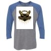 Unisex Triblend Three-Quarter Raglan T-Shirt Thumbnail