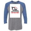 Unisex Triblend Three-Quarter Raglan T-Shirt Thumbnail